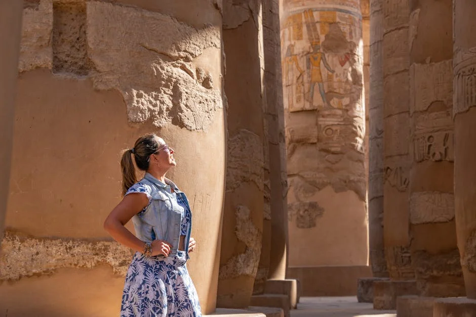Colonnades at Karnak Temple during a day trip from Hurghada to Luxor